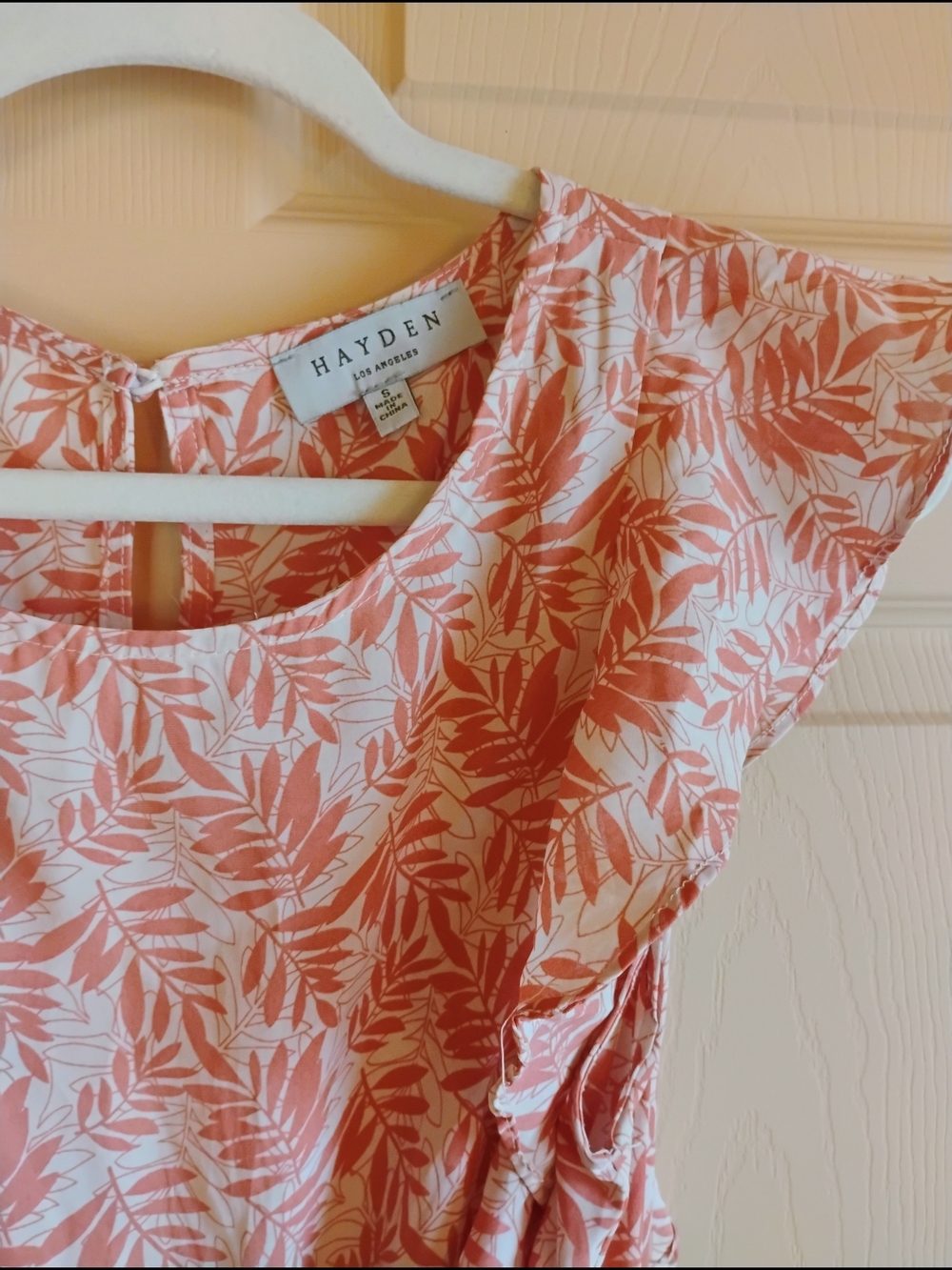 Coral Leaf Print Women’s Jumpsuit